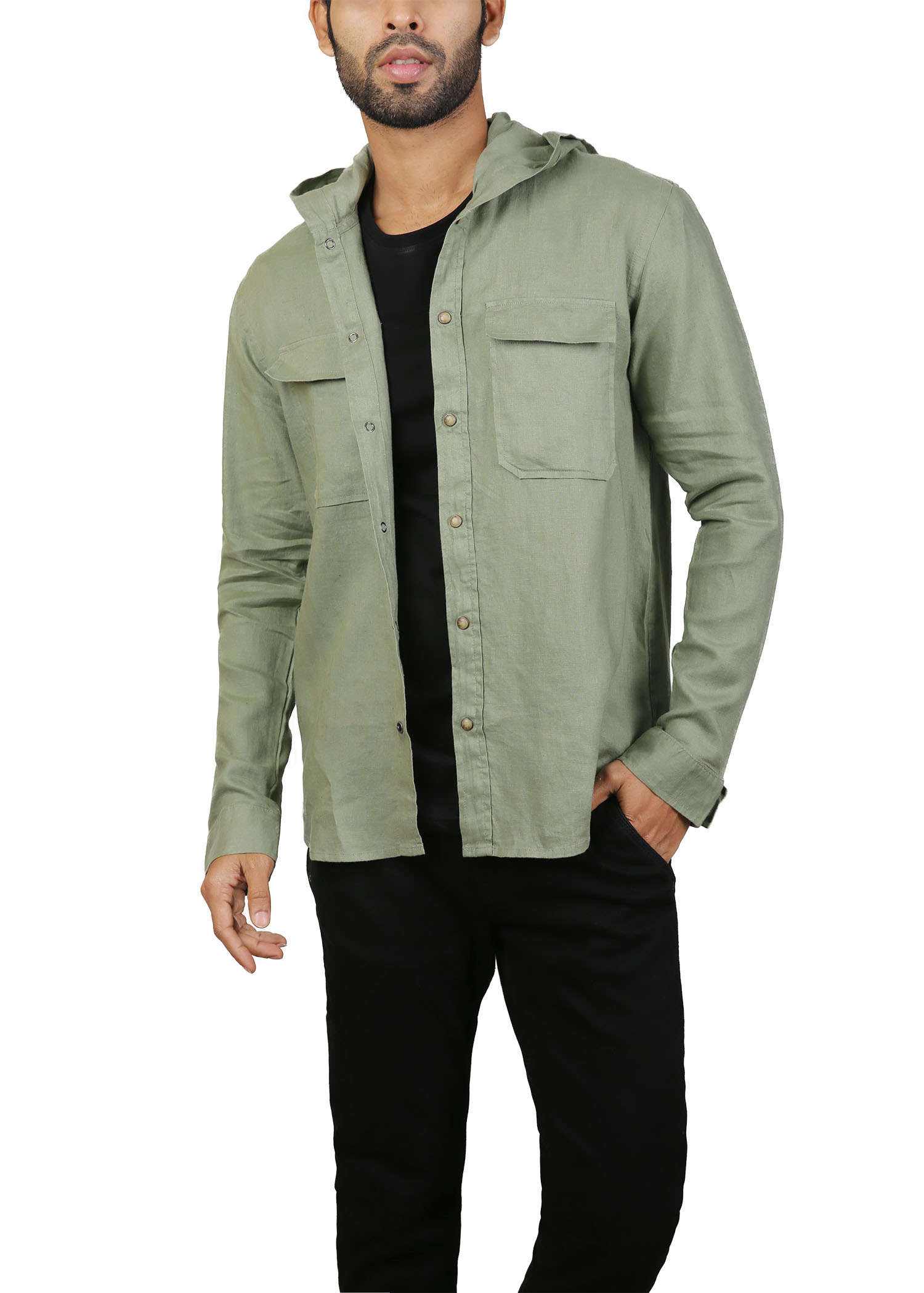 HOODED CASUAL SHIRT 