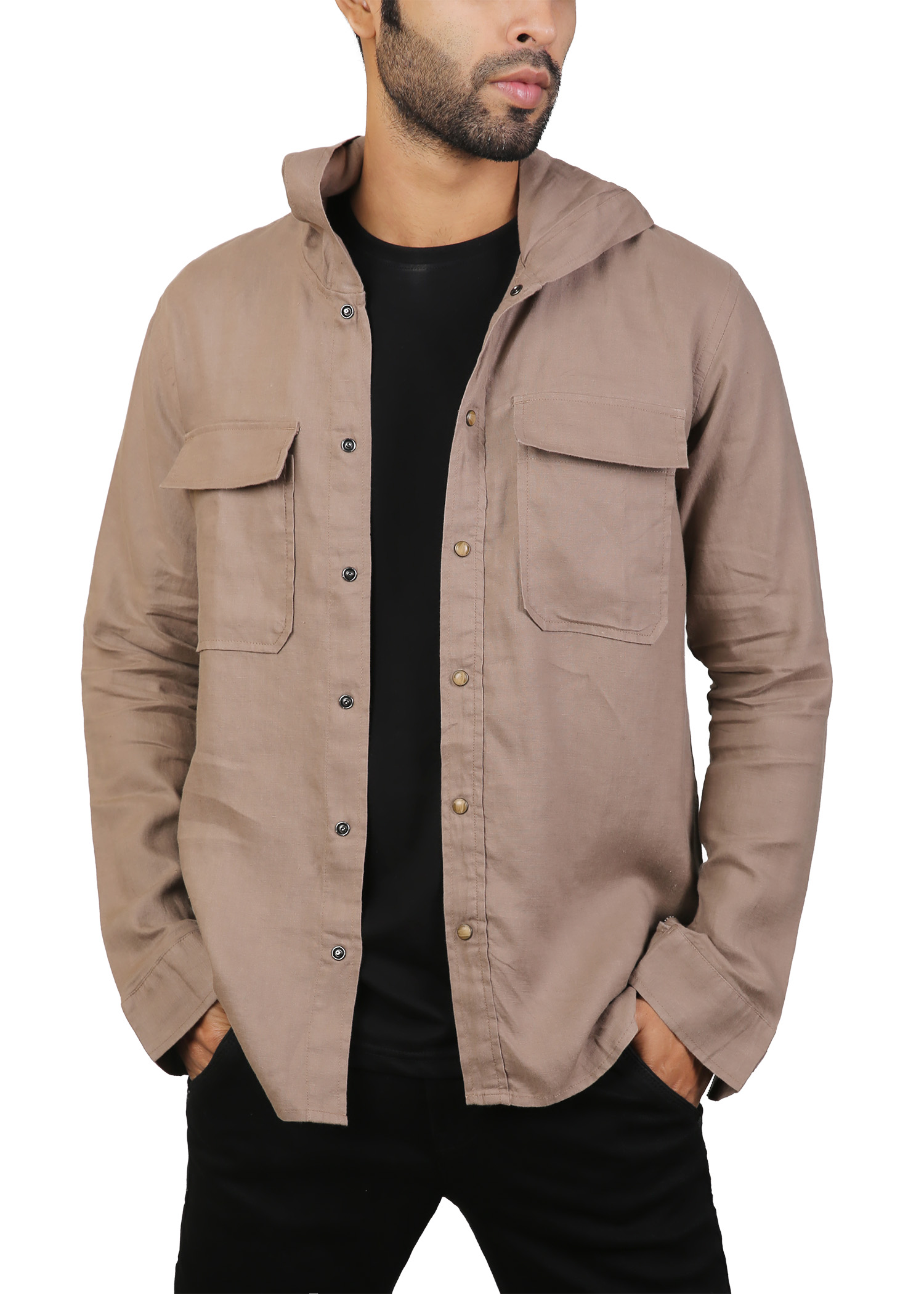 HOODED CASUAL SHIRT 
